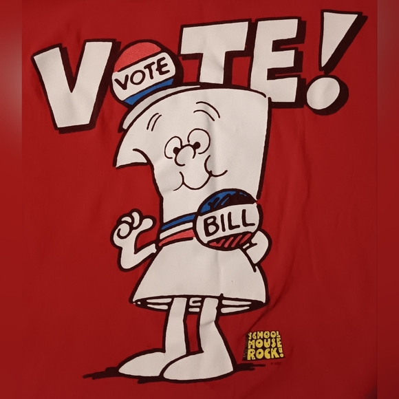 Ripple Junction Tops - ✨️Red, Schoolhouse Rock Vote Vintage T-Shirt, Sz. Med.